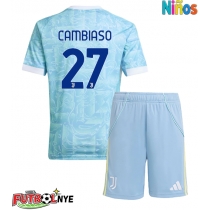 Camiseta Juventus Andrea Cambiaso #27 Visitante Equipación para niños 2025-26 manga corta (+ pantalones cortos)